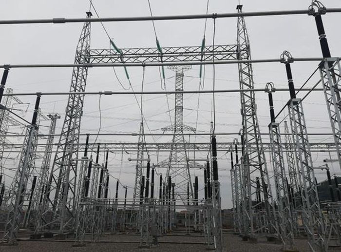 Sân phân phối 220kV TBA 220kV Quang Châu. Ảnh: CPMB