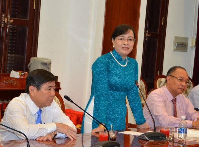 Bà Nguyễn Thị Quyết Tâm phát biểu tại buổi lễ. Ảnh: Phương Thùy