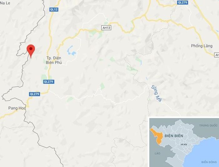 Xã Thanh Luông nằm ven TP Điện Biên Phủ. Ảnh: Google Maps.