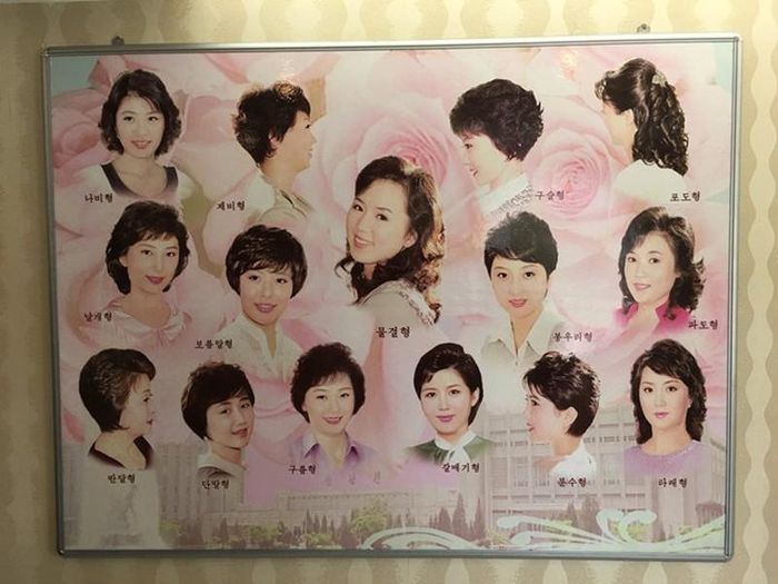  15 kiểu tóc mà phụ nữ Triều Tiên được phép cắt. Ảnh: Twitter. 