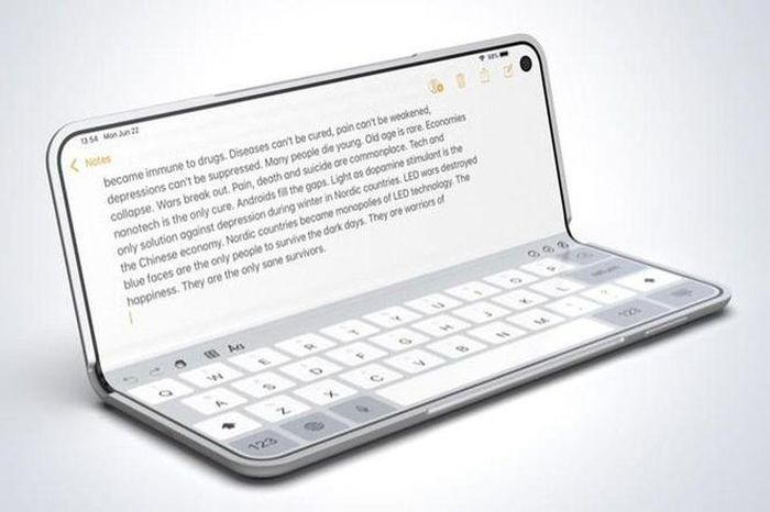 Ý tưởng về một chiếc iPhone màn hình gập có thể ra mắt trong tương lai. Ảnh: Forbes.