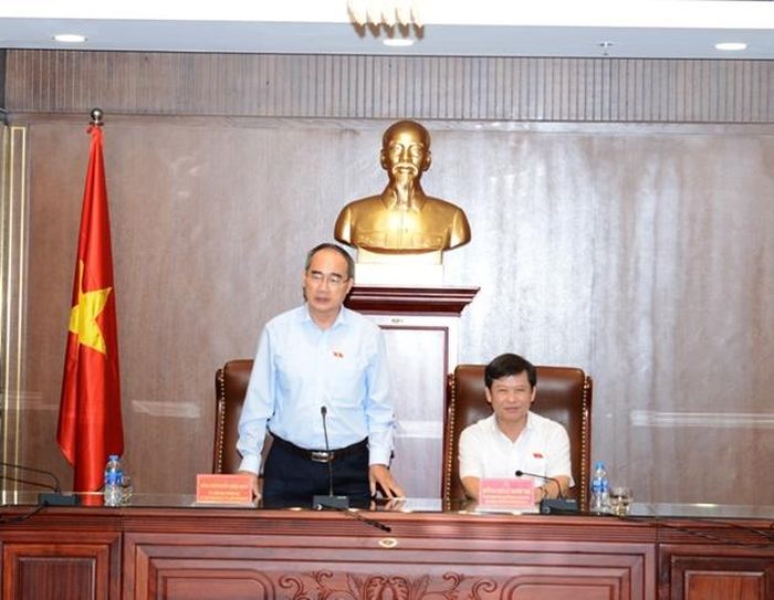 Đồng chí Bí thư Thành ủy TP Hồ Chí Minh Nguyễn Thiện Nhân phát biểu