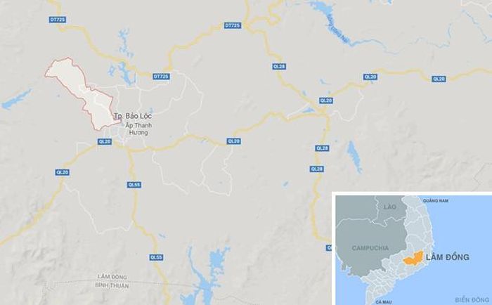 Xã Đam B’ri, nơi xảy ra sự việc. Ảnh: Google Maps.