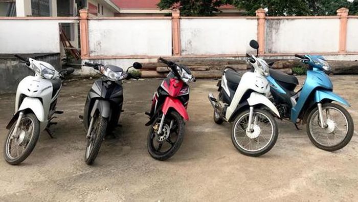  Tang vật vụ án là 5 xe máy đã được công an thu hồi để trả lại cho người bị mất.