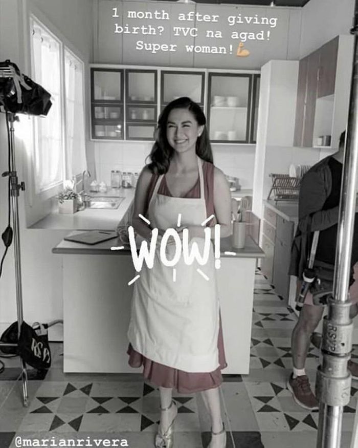 Nhiều người cho rằng sau mỗi lần sinh nở Marian Rivera lại càng xinh đẹp hơn. Ngoài ra, người hâm mộ còn không tiếc lời khen ngợi vóc dáng của cô. Chỉ một tháng sau khi sinh, nữ diễn viên đã lấy lại thân hình thon gọn.