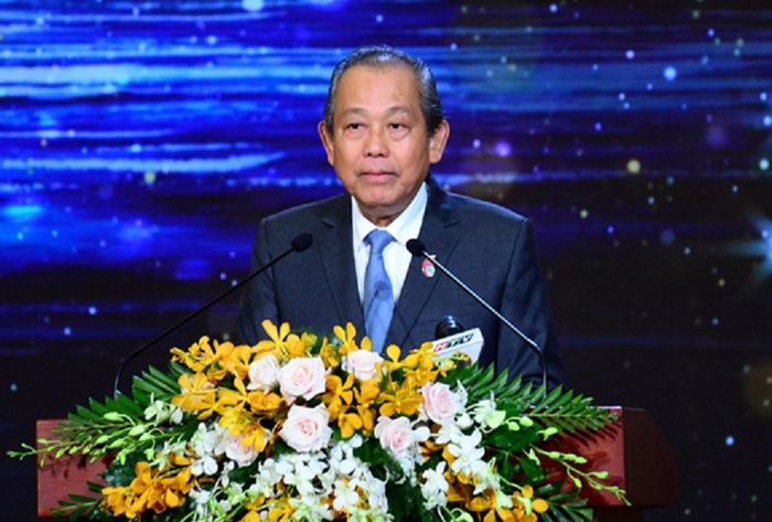 Phó Thủ tướng Thường trực Trương Hòa Bình phát biểu tại buổi lễ. Ảnh: Phương Vy
