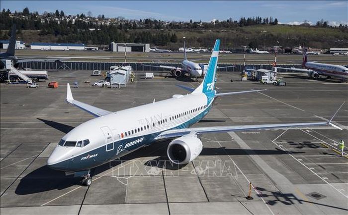 Máy bay 737 MAX 7 của hãng Boeing tại Seattle, Washington, Mỹ, ngày 16/3/2018. Ảnh: AFP/TTXVN