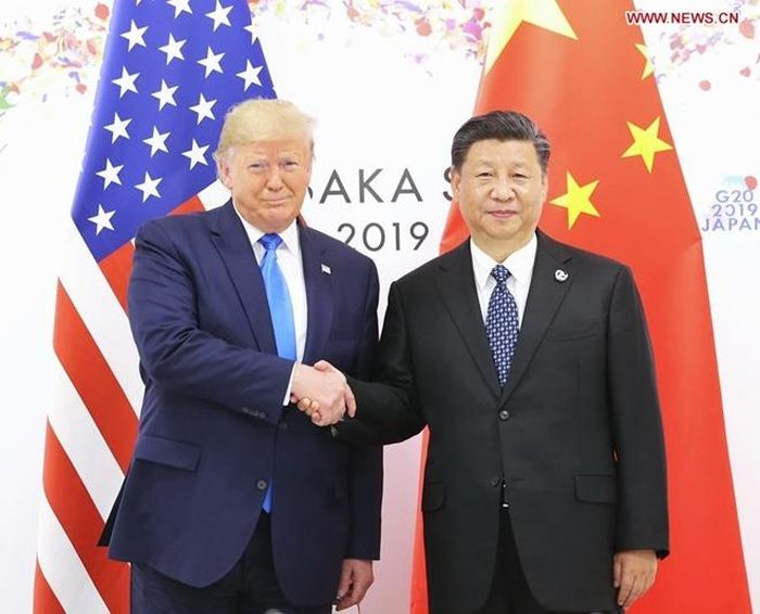 Tổng thống Mỹ Donald Trump và Chủ tịch Trung Quốc Tập Cận Bình đã có cuộc gặp bên lề Thượng đỉnh G20. Ảnh: Tân Hoa xã