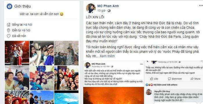 Dòng chia sẻ của MC Phan Anh