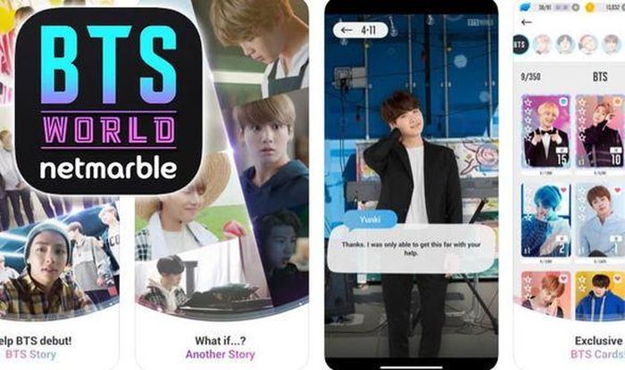 Những hình ảnh về phiên bản trò chơi tương tác BTS World