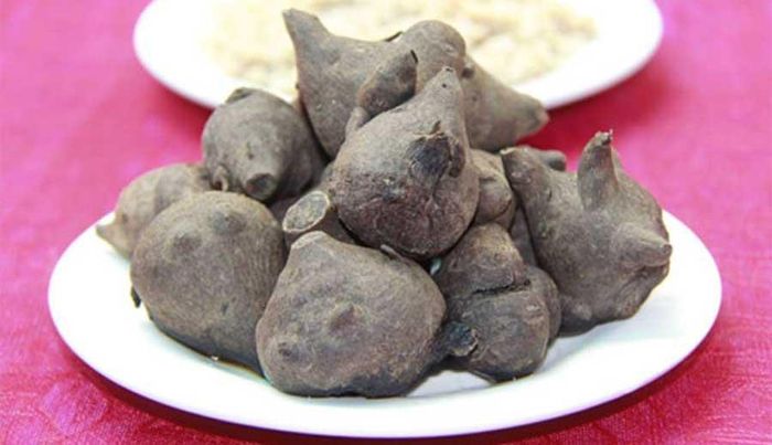 Bên cạnh đó, củ ấu tẩu còn là nguyên liệu nấu món cháo ấu tẩu đặc sản của người dân Hà Giang. Ảnh: 1top.