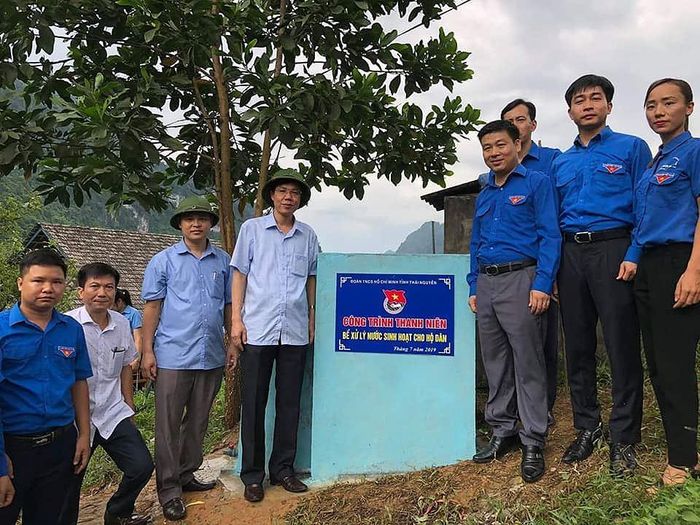 Công trình bể xử lý nước là sản phẩm nghiên cứu khoa học của tuổi trẻ. Ảnh: Tỉnh Đoàn Thái Nguyên