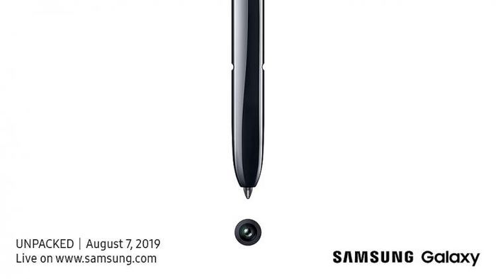 Hình ảnh in trên giấy mời tham dự sự kiện ra mắt Galaxy Note 10 của Samsung