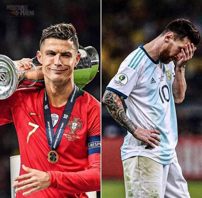 Trong gia tài bóng đá, Ronaldo ít danh hiệu (về con số) hơn Messi nhưng lại đang cười đội trưởng Argentina