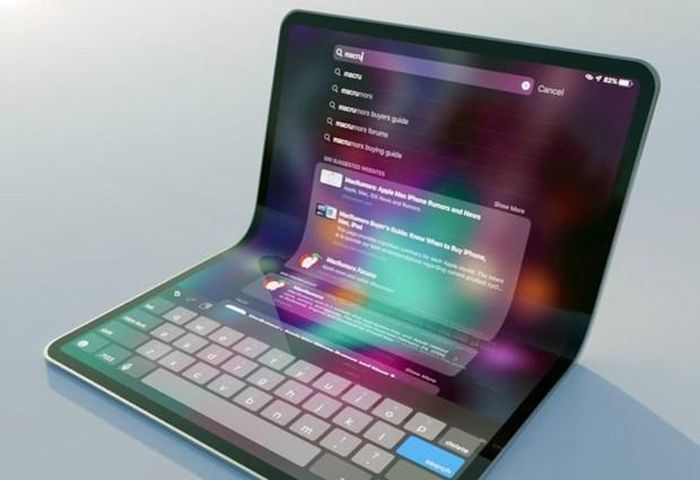 Phác họa một mẫu máy tính bảng màn hình gập. (Nguồn: macrumors)