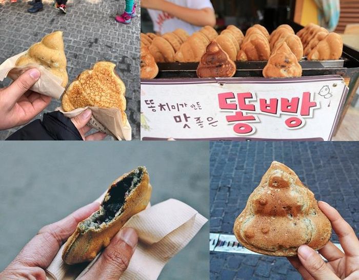 Mặc dù có tên gọi và hình dáng khá “í ẹ” nhưng bánh phân lại được nhiều người yêu thích, nhất là các du khách khi đến thăm quan xứ sở kim chi. Ảnh: fbcdn.