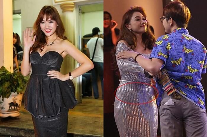 Cô nàng còn liên tục bị bắt lỗi khi lựa chọn trang phục ôm sát