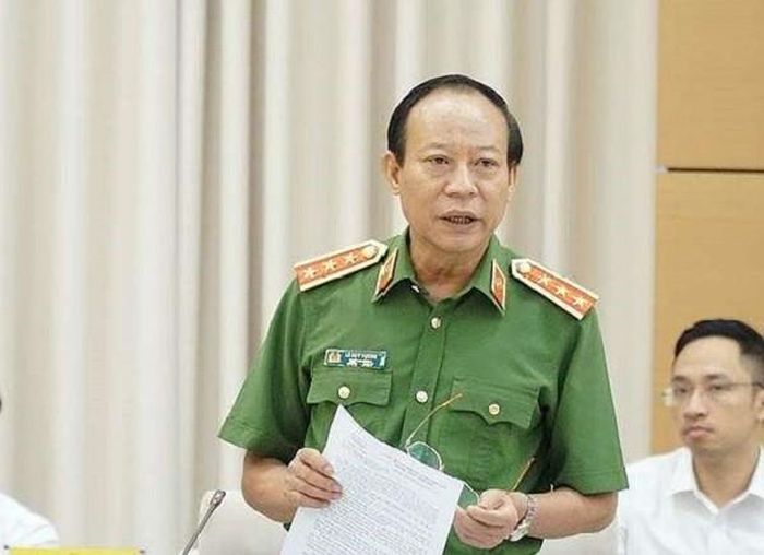 Thượng tướng Lê Quý Vương, Thứ trưởng Bộ Công an phát biểu tại phiên họp Ủy ban Thường vụ Quốc hội