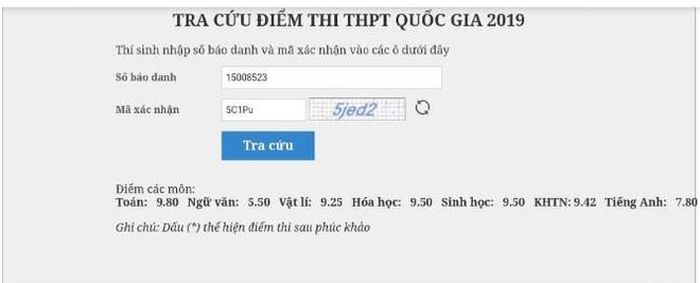 Các môn Toán, Vật lý, Hóa học, Sinh học, Đỗ Đình Lộc đều đạt trên 9 điểm.