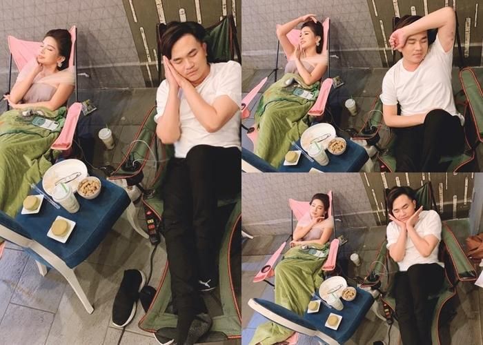 MC Đại Nghĩa chụp hình cùng Khả Như và hài hước viết: “Nét đẹp lao động hăng say, ngủ mà cũng đẹp. Ngủ cái dáng nhìn rất tự nhiên, hỏng có sắp đặt chút nào hết đó. Đi quay chương trình mà rảnh quá rảnh, người ta mang đồ ăn chơi đồ ăn thiệt, nước uống, trái cây, sữa đậu nành đến tận nơi. Hai đứa chỉ nằm đó và bốc ăn. Cảm giác như 2 con mối chúa nằm cho chúng sanh đút đồ ăn vô tận miệng vậy, quay xong chương trình chắc mỡ tràn bờ đê quá”.