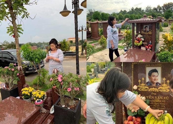 NSND Hồng Vân chia sẻ hình ảnh đến thăm mộ của cố nghệ sĩ Anh Vũ. Cô buồn bã viết: “Lên thăm em, buổi chiều rất buồn, lòng ngổn ngang, mong em mau siêu thoát”.