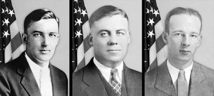 3 đặc vụ FBI bị sát hại trong vụ bắt Nelson. Từ trái sang phải: W. Carter Baum, Samuel P. Cowley và Herman “Ed” Hollis.