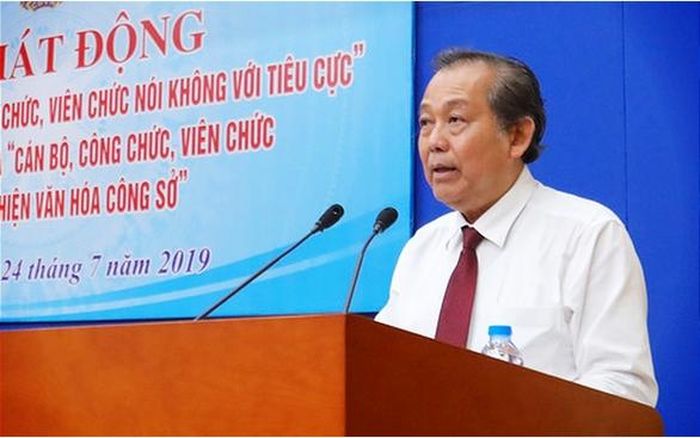 Phó Thủ tướng Chính phủ Trương Hòa Bình phát biểu tại buổi lễ.