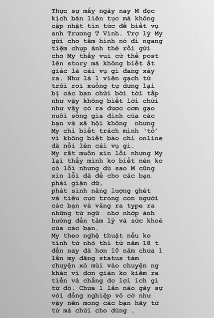  Diễm My phân trần.