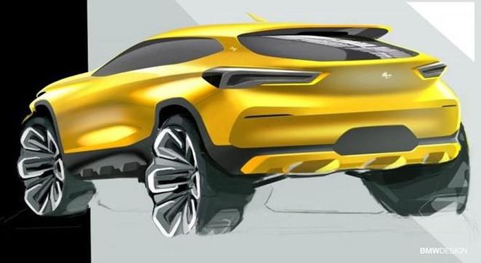 Phác thảo phía sau crossover mới của BMW. Ảnh: Carscoops. 