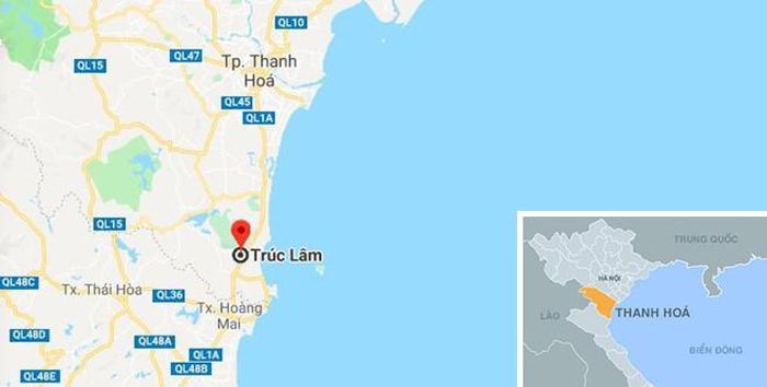 Xã Trúc Lâm, nơi xảy ra tai nạn. Ảnh: Google Maps.