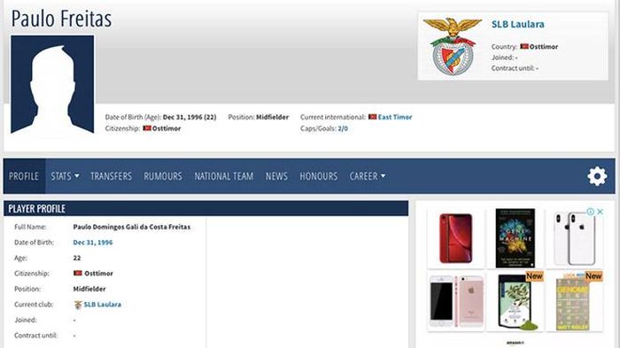Thông tin về Paulo Domingos Gali Da Costa Freitas trên Transfermarkt.com