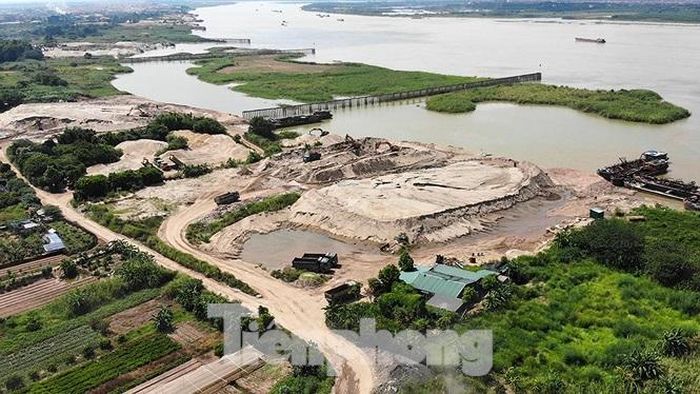Toàn cảnh khu vực dự kiến xây dựng Cụm công trình đầu mối Liên Mạc với diện tích sử dụng đất khoảng: 424.115 m2 nhìn từ trên cao.