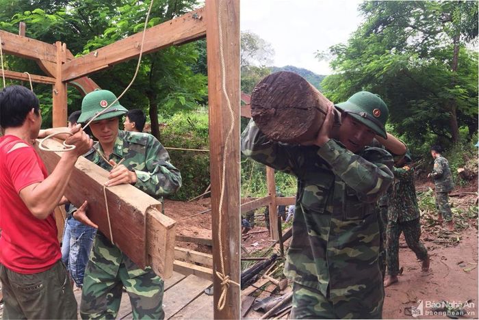 Đơn vị cũng đã cử lực lượng thường xuyên ứng trực để kịp thời xử lý khi có tình huống khẩn cấp xảy ra. Chiều nay (4/8) nước đã rút và lực lượng biên phòng đang túc trực để hỗ trợ người dân. Ảnh: Hải Thượng