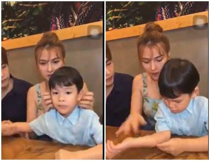 Sự việc Kin Nguyễn bị tố bạo hành con riêng của Thu Thủy xuất phát từ đoạn video được cắt từ phần livestream của 3 người. Trong đó, khi Kin Nguyễn kéo tay bé Henry xuống dưới bàn để con khỏi hiếu động, cậu bé 4 tuổi liên tục nhăn mặt kêu đau. Nhiều khán giả cho rằng Kin Nguyễn đã có hành động ngược đãi như bóp và cấu tay bé Henry.