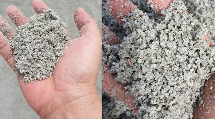 Sản phẩm cát nhân tạo sau khi nghiền đá của Công ty Trường Sơn.