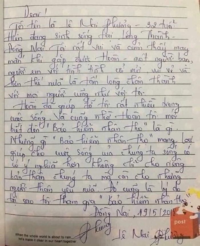 Lá thư giả danh nữ diễn viên.