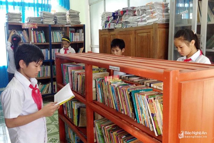 Thư viện Trường THCS Thanh Yên. Ảnh: MH