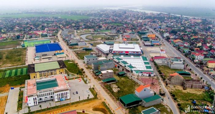 Quang cảnh thị trấn Nam Đàn (huyện Nam Đàn). Ảnh: Thành Cường