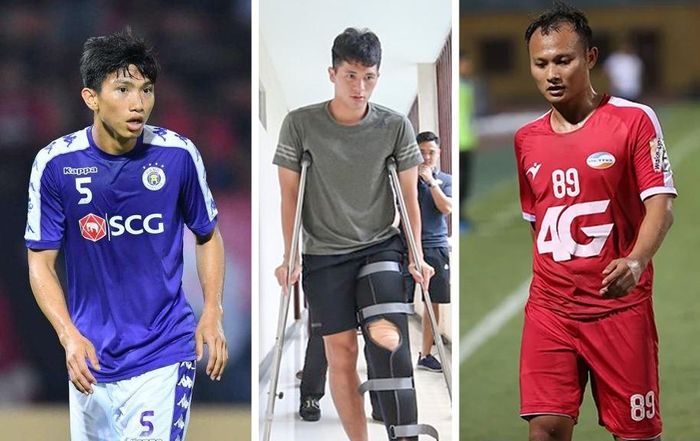 Sau Đình Trọng (giữa) tới lượt hai hậu vệ khác là Văn Hậu, Trọng Hoàng chấn thương ngay trước thềm trận gặp ĐT Thái Lan ở vòng loại World Cup 2022