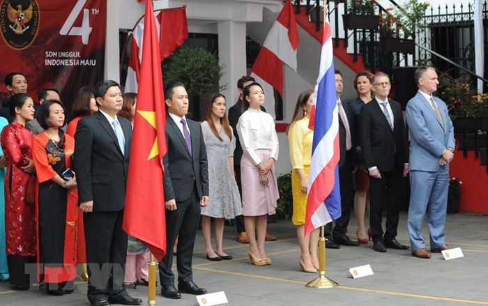 Toàn cảnh Lễ kỷ niệm 52 năm Ngày thành lập ASEAN tại Mexico.(Ảnh: Lưu Việt Hùng/TTXVN)
