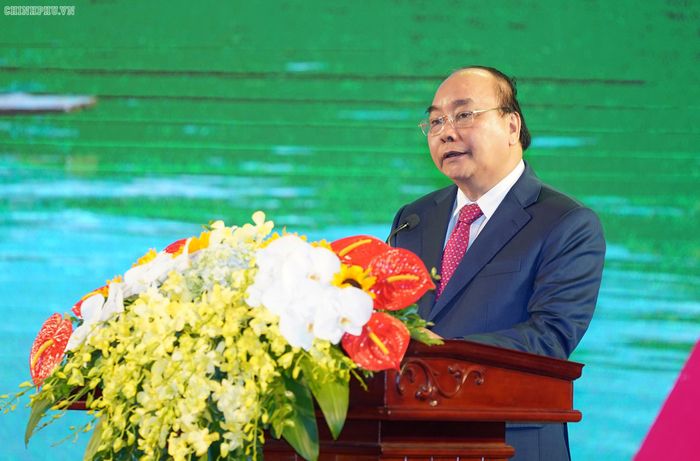 Thủ tướng Nguyễn Xuân Phúc phát biểu tại Lễ kỷ niệm. Ảnh VGP/Quang Hiếu