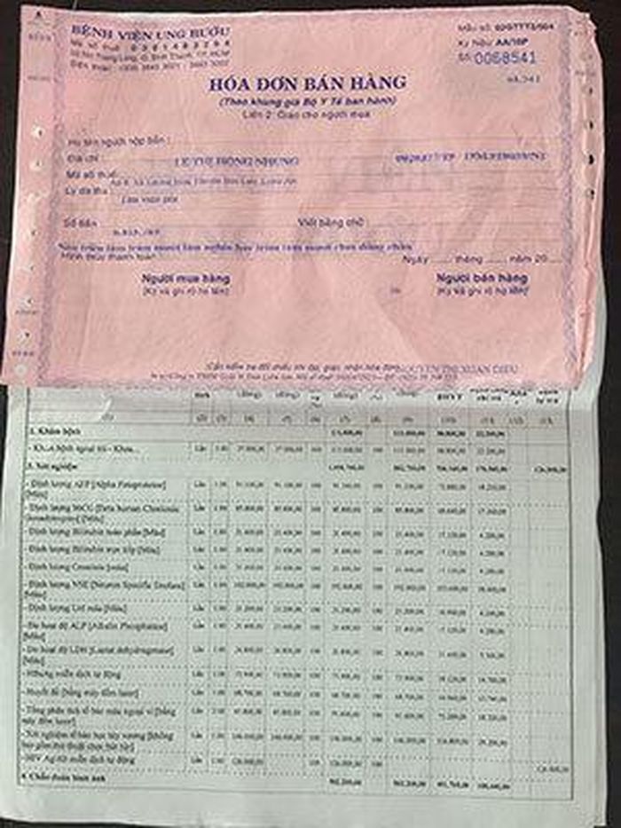 Mỗi đợt thanh toán gia đình phải đóng thêm 6-8 triệu đồng sau khi đã trừ bảo hiểm y tế.