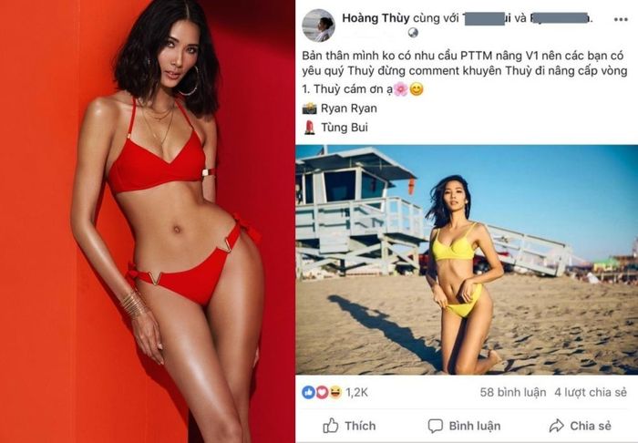Hoàng Thùy từng từ chối lời khuyên phẫu thuật thẩm mỹ để cải thiện vòng một.