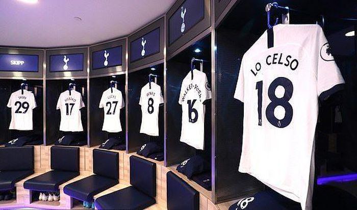 Phòng thay đồ của Tottenham trước trận đấu.