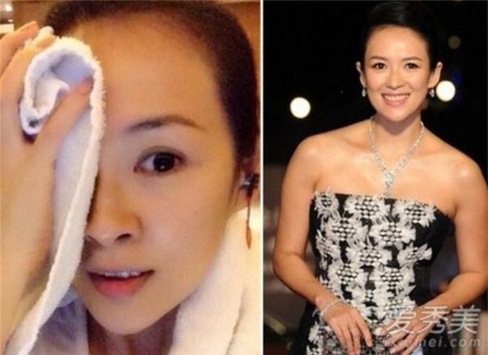  Khuôn mặt khả ái và trẻ hơn so với tuổi 36 nên Chương Tử Di để mặt mộc vẫn cuốn hút lạ thường. 