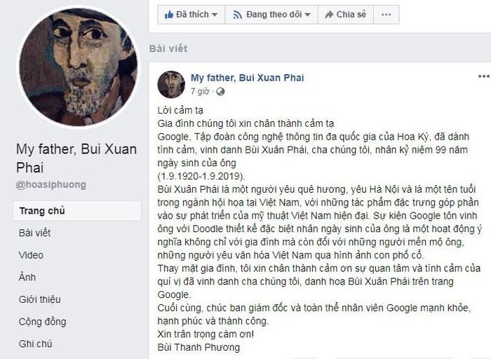 Chia sẻ của họa sĩ Bùi Thanh Phương- con trai họa sĩ Bùi Xuân Phái