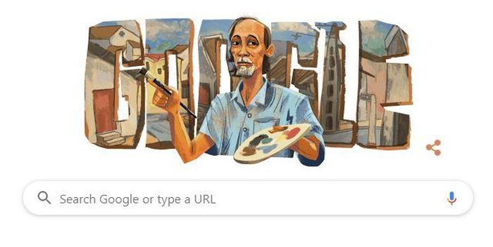 Hình ảnh về họa sĩ Bùi Xuân Phái trên Google Doodle