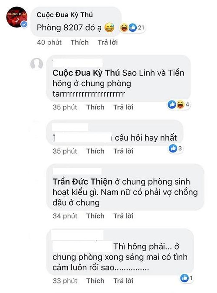 Page Cuộc đua kỳ thú lên tiếng về nghi vấn chung phòng của hai thí sinh đội Nâu và đội Xanh Dương.