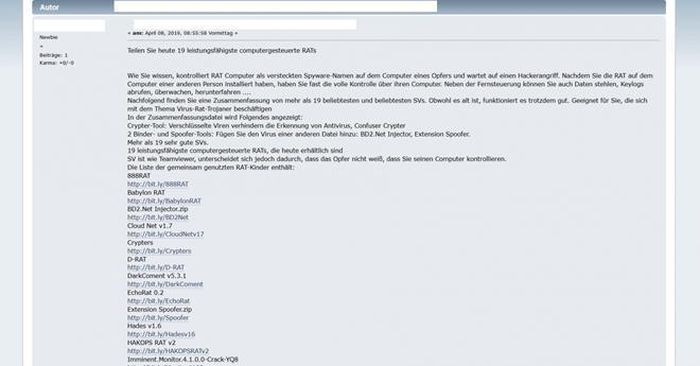 Các biến thể của NanoCore RAT được tung lên các web đen dưới dạng miễn phí
