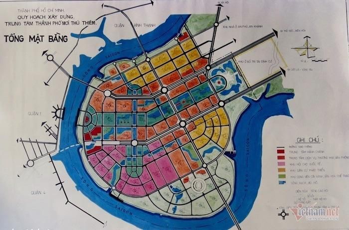 Bản đồ mặt bằng tổng thể khu đô thị mới Thủ Thiêm
